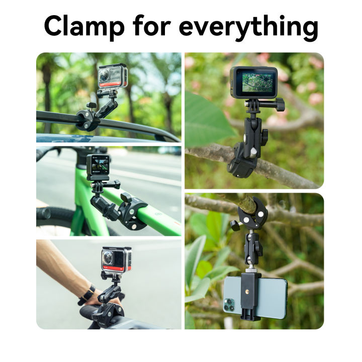 TELESIN%20Camera%20Clamp%20Mount%20Bike%20Motorcycle%20Handlebar%20Aluminum%20Alloy%20Super%20Clamp%20Holder%20Clip%20For%20Camera%20%20%20OSMO%20Insta360%20-%20Image%203