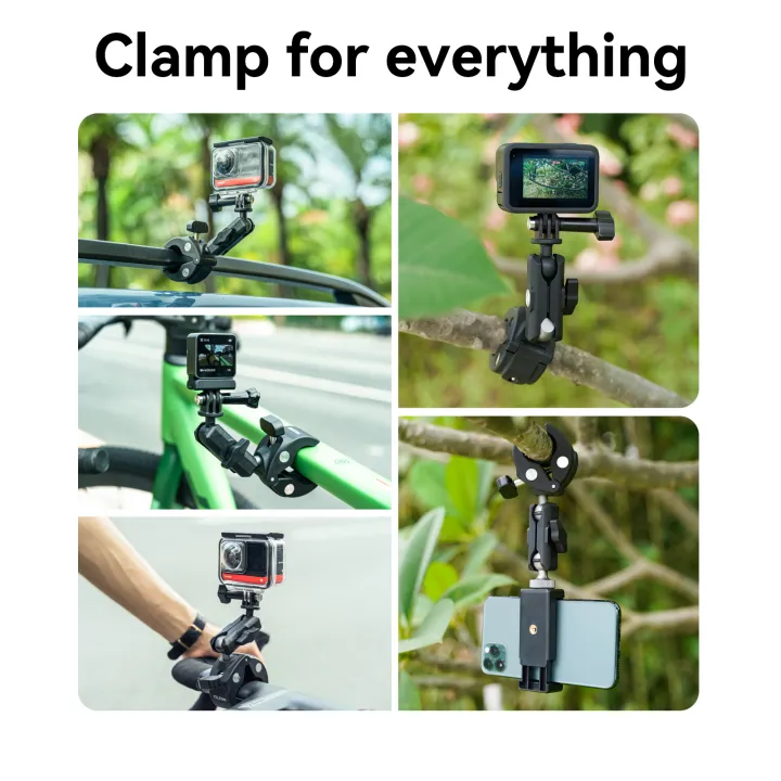 TELESIN%20Camera%20Clamp%20Mount%20Bike%20Motorcycle%20Handlebar%20Aluminum%20Alloy%20Super%20Clamp%20Holder%20Clip%20For%20Camera%20%20%20OSMO%20Insta360%20-%20Image%203