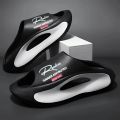 Lightweight EVA men's slide | Black and white cartoon design, exposed toes, comfortable all year round, casual indoor/outdoor us. 