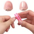 [30pcs Nail Art Kit Essentials] 30pcs Pink Nail Art Kit - Disposable Mini Nail File, Buffer Pad & Stick Set for DIY Jewelry Poli. 
