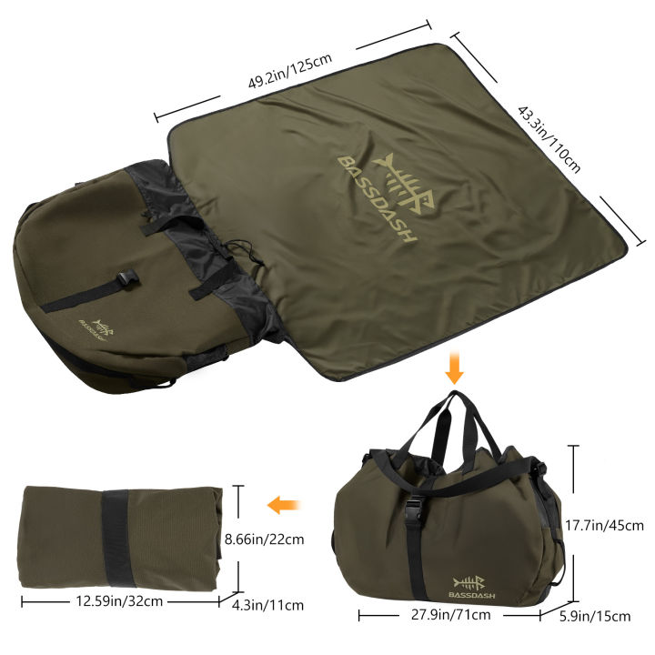 BASSDASH%20Wader%20Bag%20Foldable%20with%20Changing%20Mat%20Shoulder%20Strap%20Handles%20Mesh%20Boot%20Storage%20for%20Fishing%20Travel%20Hunting%20Hiking%20FP08%20-%20Image%203