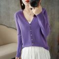 2025 new V-Neck Temperament Small Fragrance Women's Knitted Sweater Coat Special Cardigan ZHI D035. 