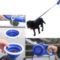 Multifunction Pet Dog Leash with Builtin Water Bottle Bowl Waste Bag Dispenser for Outdoor Walking Traction Rope Pet Accessories.