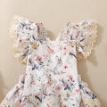 Summer female infants hot-selling cute rabbit flower print triangular jersey skirt + bow headgear two-piece set. 