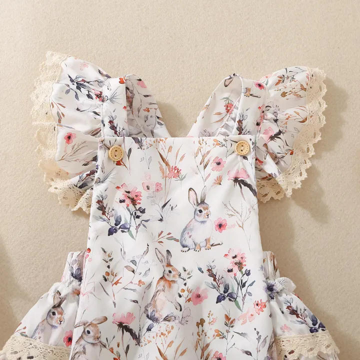 Summer%20female%20infants%20hot-selling%20cute%20rabbit%20flower%20print%20triangular%20jersey%20skirt%20+%20bow%20headgear%20two-piece%20set%20-%20Image%205