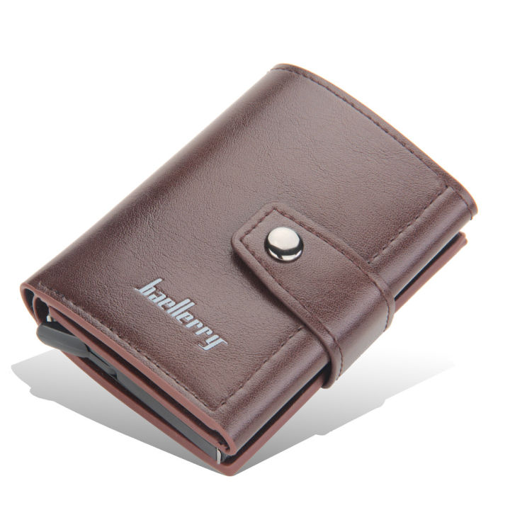 RFID%20Blocking%20Wallet%20for%20Men%20PU%20Leather%20Slim%20Mini%20Card%20Holder%20Small%20Business%20Wallet%20Black%20Brown%20-%20Image%203