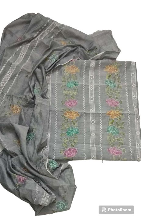 2-Piece Paper Cotton Tarkashi Design Embroidered Unstitched Set for Women and Girls