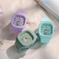 New Lovely Kids Watch Square Luminous Watch Fashion Silicone Sports Watch for Students Luminous Watch Popular in Instagram. 