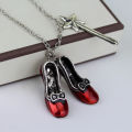 Wizard of Charm Necklace Ruby Red Slippers Jewelry Magic Star Oz Ruby Slippers Gift for Little Girl. 