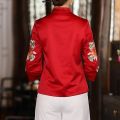 Embroidered Blouse Ethnic Style Retro Embroidery Chinese Blouse Women New Style Jacket Loose Cotton Coat Women's Autumn Hanfu.