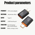 Rifah OTG10 6A 120W Type C Otg USB 3.1 Otg Super Fast Data Transfer Charging Type C OTG Mini Metal Black.