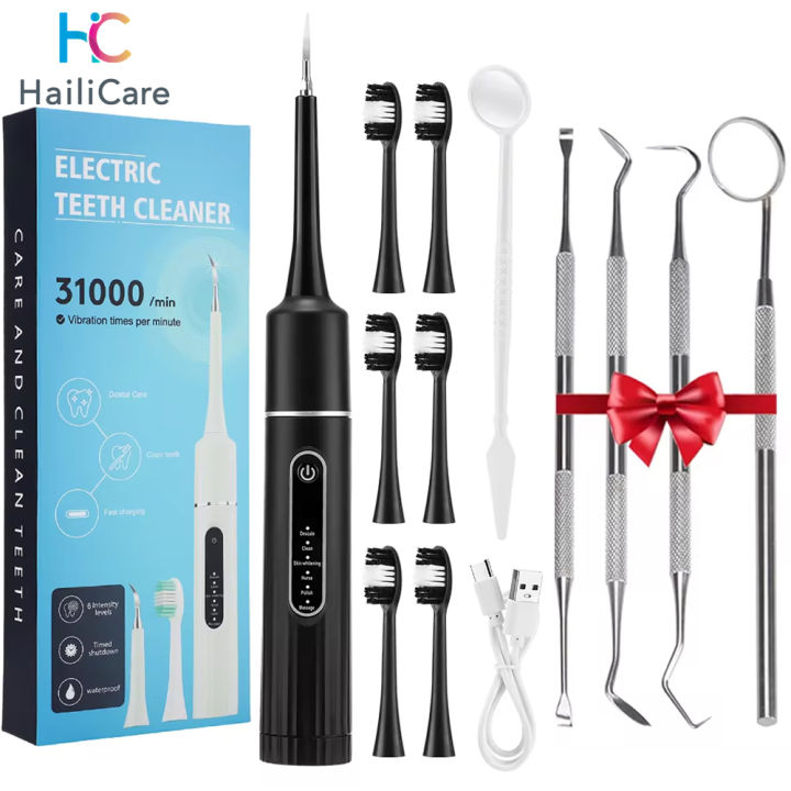 Electric Sonic Vibration Dental Scaler Teeth Whitening Plaque Calculus ...
