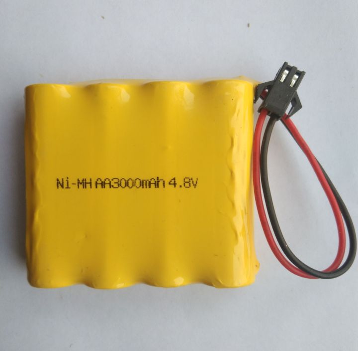 4.8volt 4 cell battery 4.8 v AA Ni-MH battery 3000mah  4*AA cell pack rechargeable  SM 2pin connector