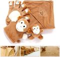 Premium Extra Soft Cartoon Animal Shape Hooded Bamboo Baby Bath Towel Set Set of 4. 