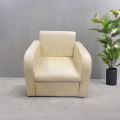 Single Seater Straight-backed Snug Sofa Set for Home and Office Faux Leather Off White and Cholocate - Sofa.