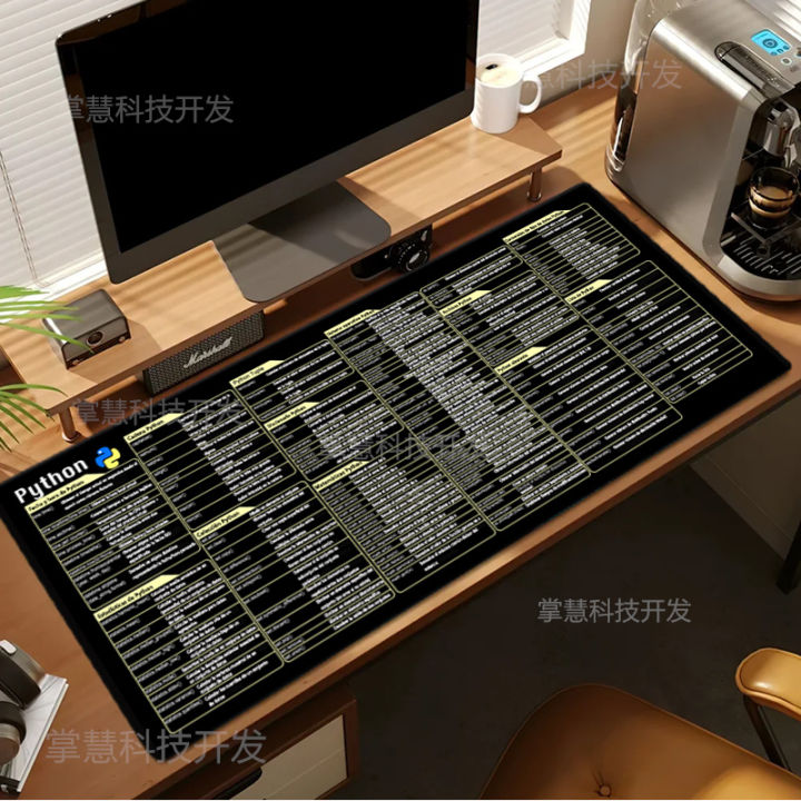 Spanish Python Programing Mouse Pad Desk Mat Office Software Excel Shortcuts Mousepad Personalized Extended by Office Users