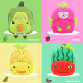 Cute cartoon fruit backpack childrens plush backpack boys and girls' casual mini backpack.