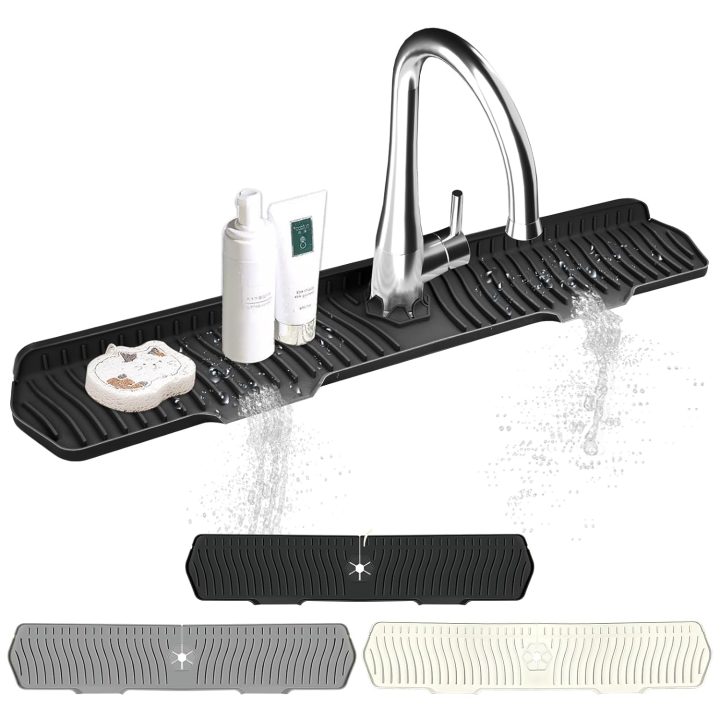Extra Large Silicone Dish Drying Mat - Non-Slip,Foldable, Water Splash Guard,Easy Clean,Space-Saving,Kitchen Sink Splash Guard