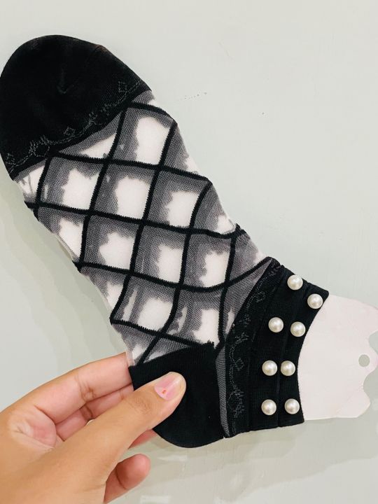 Beautiful Socks pair with embedded beads