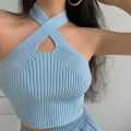 Summer Tank Top for Women 2024 Knitted Bustier Going Out Outfits Solid Color Trendy Basic Slim Fit Y2k Women's Vacation Tops.