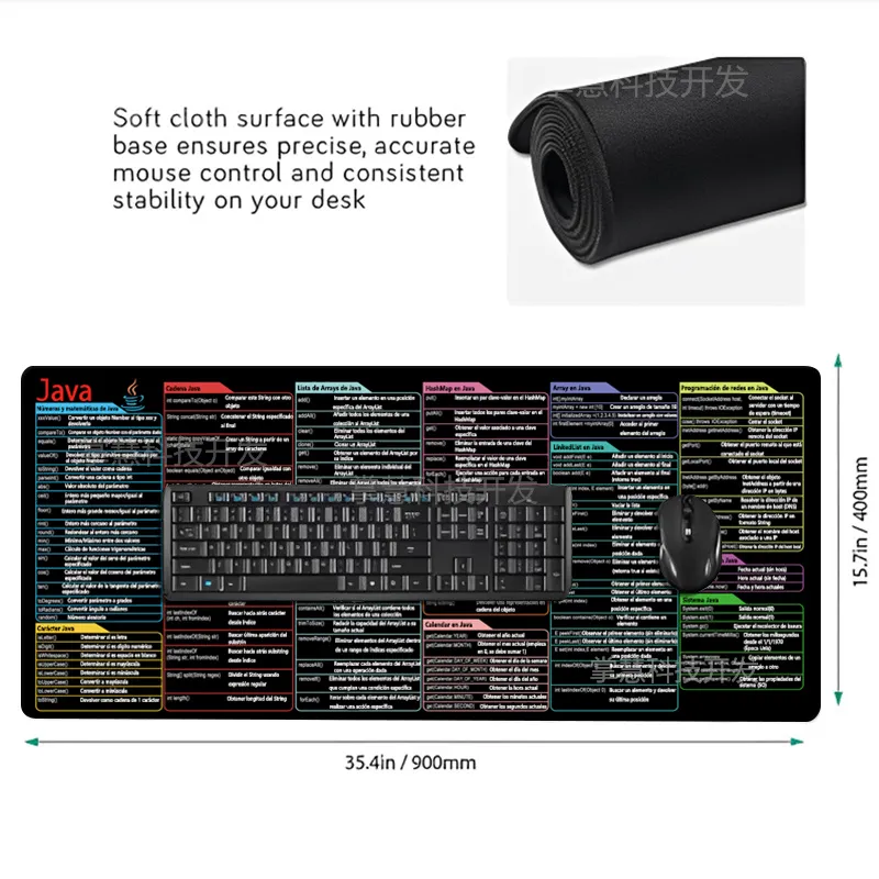 Spanish Java Programing Mouse Pad Large Extended Shortcuts Keyboard ...