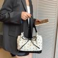 Sweet Single Shoulder Underarm Bag Bow Print Tote Bag Fashion Underarm Bag Protable Casual Commute Niche Handbags. 