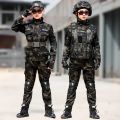 Tactical Military Uniform for Children's Day Camouflag Disguise Adult Halloween Costume for Kid Girl Scout Boy Soldier Army Suit.