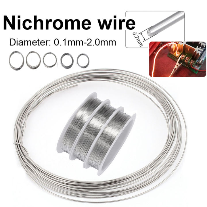 1pcs diameter 0.1-2.0mm nichrome wire cutting foam resistance wire heating nichrome alloy heating wire heating wire length 1-10M