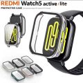 For Redmi Watch 5 Active/ 5 Lite Smart Watch bumper Case PC+Tempered Glass Screen Protector Full Cover Bumper Cases for Xiaomi Redmi Watch 5 Active, Watch 5 lite.