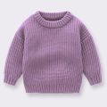 2024 Autumn Newborn Baby Girl Boy Knitted Sweater Long Sleeve Winter Sweater Solid Loose Pullover Casual Tops 3M-6Y Kids Clothes. 