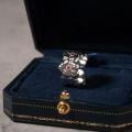 Exquisite Classic Series wire drawing craft Shiny Gardenia flower rings for women Copper plating Single Row crystal ring Jewelry. 