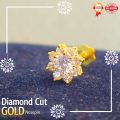 Nose Pin Nosepin For Women With Diamond Cut Zircon Stone Standard Design Nakful Traditional Gold Nose pin. 
