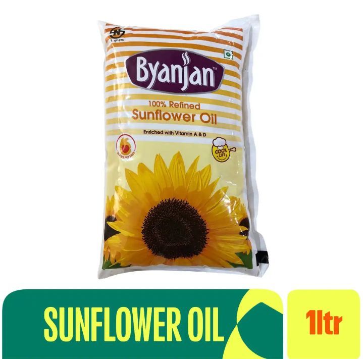 Byanjan Sunflower Oil 1 Ltrs (Pack of 5)