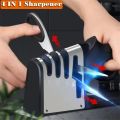 Professional 4-in-1 Knife & Scissors Sharpener with Diamond Blades - Fast Sharpening, Ergonomic Handle, Portable for Kitchen.