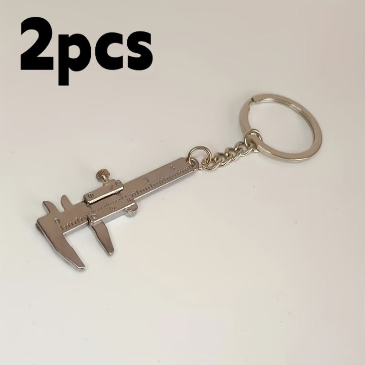 2Pieces New Portable Mini Metal Ruler Vernier Caliper Ruler Key Chain ...