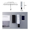 Transparent Folding Automatic Umbrella Men Ripple Edge Black Business Rain Umbrella Summer Women Sun Windproof Parasol. 