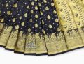 Silk semi katan saree for women/tangail silk saree/black semi katan saree.