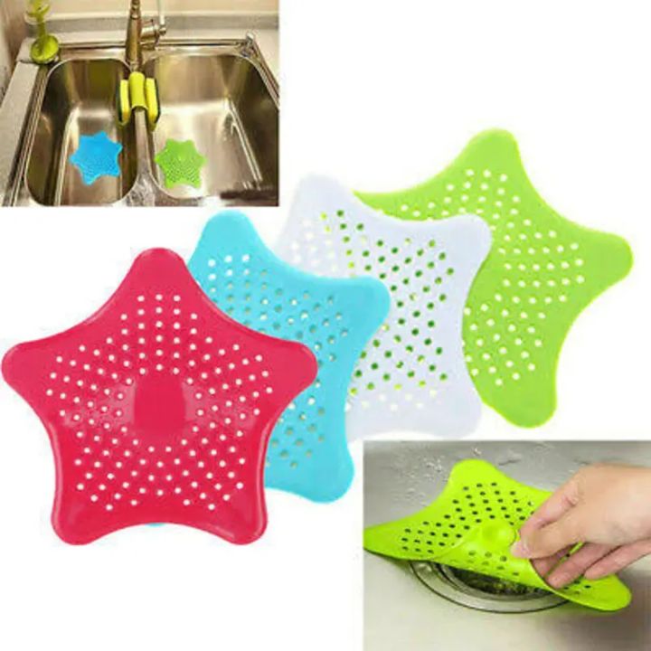 Silicone Rubber Five-pointed Star Sink Filter Sea Star Drain Cover Sink Strainer Leakage Filter for Kitchen and Bathroom