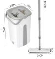 Scratch Flat Squeeze Bucket Mop System Cleaning Supplies with 2 Reusable Pads- White. 