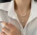 Pearl Double Layer Clavicle Chain Necklace.