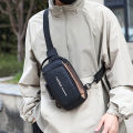 Men's Sporty Chest Bag Motorcycle Phone Pack with Password Lock, Zipper Closure Crossbody Sling Bag for Daily Commute Outdoor.