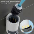 Detergent Refillable Toilet Brush Wall-Mounted Long Handle Silicone TPR Brush for Corner Cleaning Tools Bathroom Accessories. 