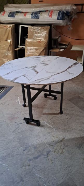 Dinning%20Table%20Folding,%20with%20Metal%20frame%20powder%20coating%20,Family%20round%20table%20movable%20desk%20simple%20multi-function%20hotel%20three-fold%20-%20Image%202