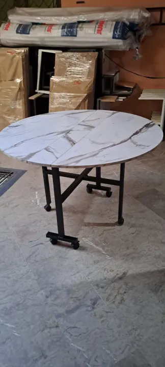 Dinning%20Table%20Folding,%20with%20Metal%20frame%20powder%20coating%20,Family%20round%20table%20movable%20desk%20simple%20multi-function%20hotel%20three-fold%20-%20Image%202