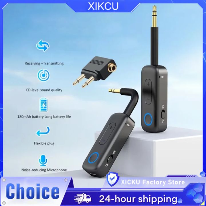 Wireless Car Aux Adapter Bluetooth 5.4 Transmitter Receiver 2-In-1 TV Audio Bluetooth Receiver Transmitter-3.5MM Jack on TV
