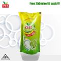 Yes Dishwash Liquid Lemon 500ml+Free Dishwash 250ml Refill Pack. 