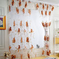 Flower Blossoms Black Tulle Curtains For Living Room Bedroom Decoration Chiffon Sheer Voile Kitchen Window Curtain. 