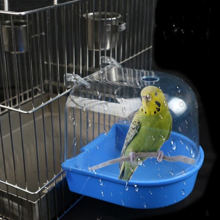 New Pet Bird Bath Box Parrot Bathing Tub Cage Accessories for Parakeet Canary Conure Birds Accessories Parrot Bath Pigeonc