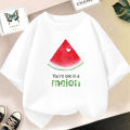 Fashion Fun Fruit graphic t shirts for Kids Creative t shirt Girls Cartoon Pineapple /Watermelon Printed Short Sleeve Tops. 