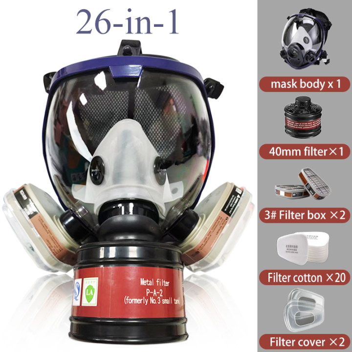 Powder Resistant Mask Industrial Spherical Full Face Anti-Poison Respirator Mask with 40mm ...